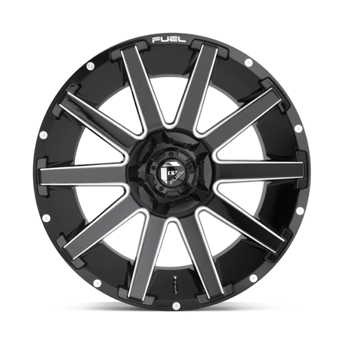 Fuel 1PC D615 CONTRA - Gloss Black Milled-Wheels-Fuel-Dirty Diesel Customs