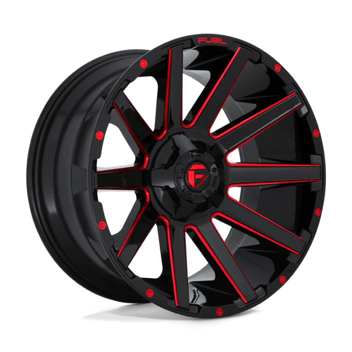 Fuel 1PC D643 CONTRA - Gloss Black Red Tinted Clear-Wheels-Fuel-Dirty Diesel Customs