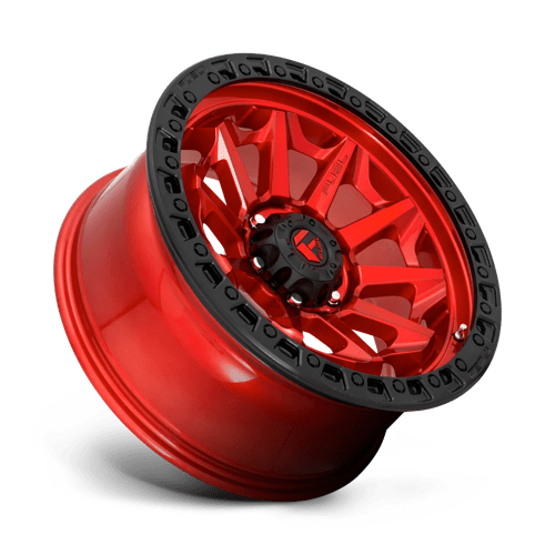 Fuel 1PC D695 COVERT - Candy Red Black Bead Ring-Wheels-Fuel-Dirty Diesel Customs