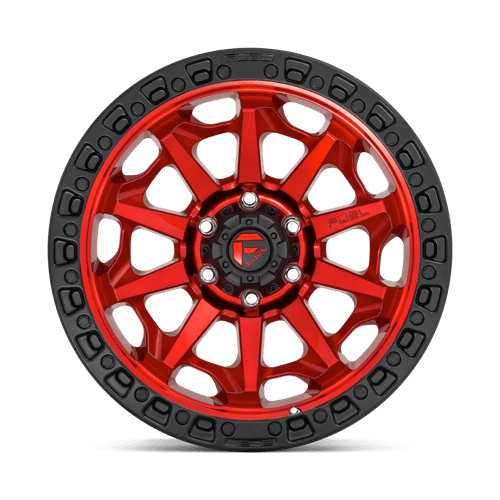 Fuel 1PC D695 COVERT - Candy Red Black Bead Ring-Wheels-Fuel-Dirty Diesel Customs