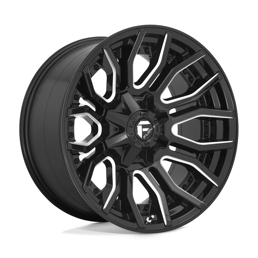 Fuel 1PC D711 RAGE - Gloss Black Milled-Wheels-Fuel-D71120001747-Dirty Diesel Customs