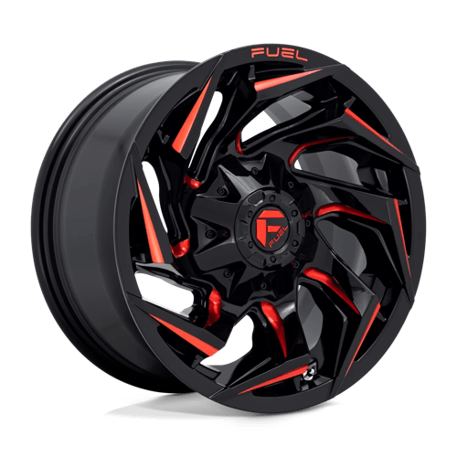 Fuel 1PC D755 REACTION - Gloss Black Milled W/ Red Tint-Wheels-Fuel-Dirty Diesel Customs