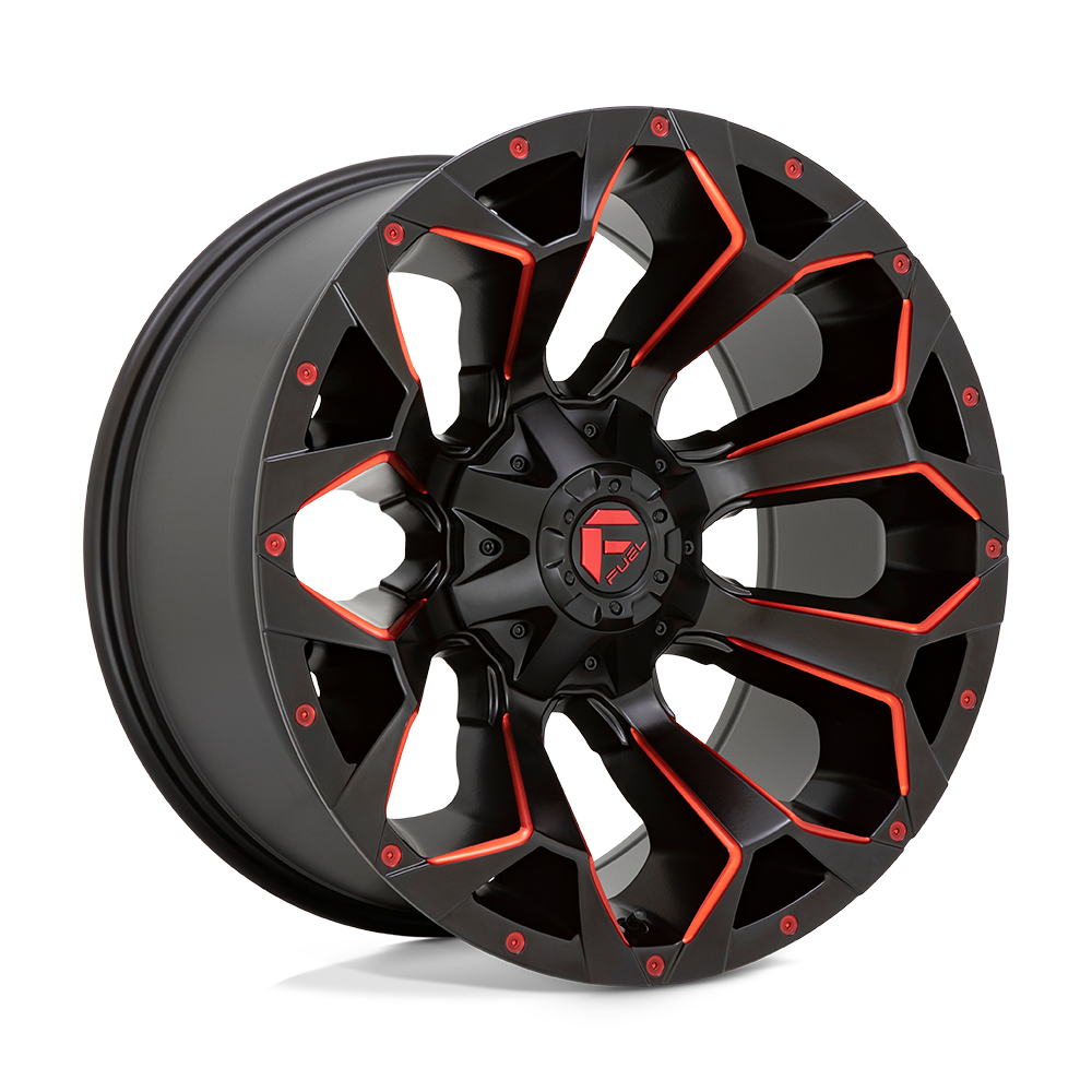 Fuel 1PC D787 ASSAULT - Matte Black Red Milled-Wheels-Fuel-D78717852652-Dirty Diesel Customs