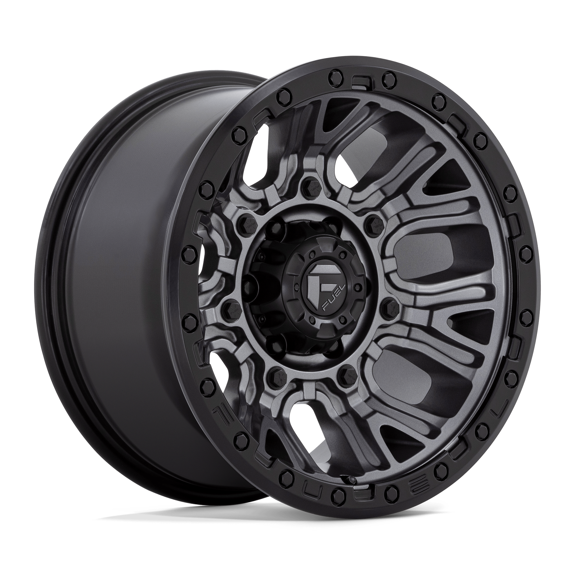 Fuel 1PC D825 TRACTION - Matte Gunmetal W/ Black Ring-Wheels-Fuel-D82517907545-Dirty Diesel Customs