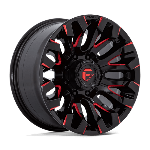 Fuel 1PC D829 QUAKE - Gloss Black Milled Red Tint-Wheels-Fuel-Dirty Diesel Customs