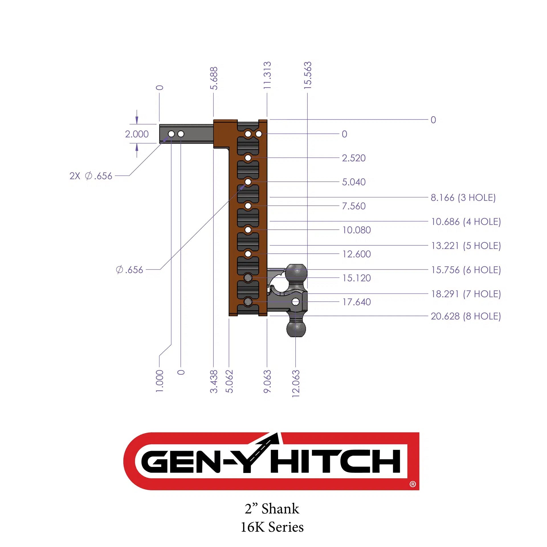 Gen-Y Mega-Duty 16K Drop Hitch 2" Shank (GH-503)-Drop Hitch-Gen-Y Hitch-Dirty Diesel Customs