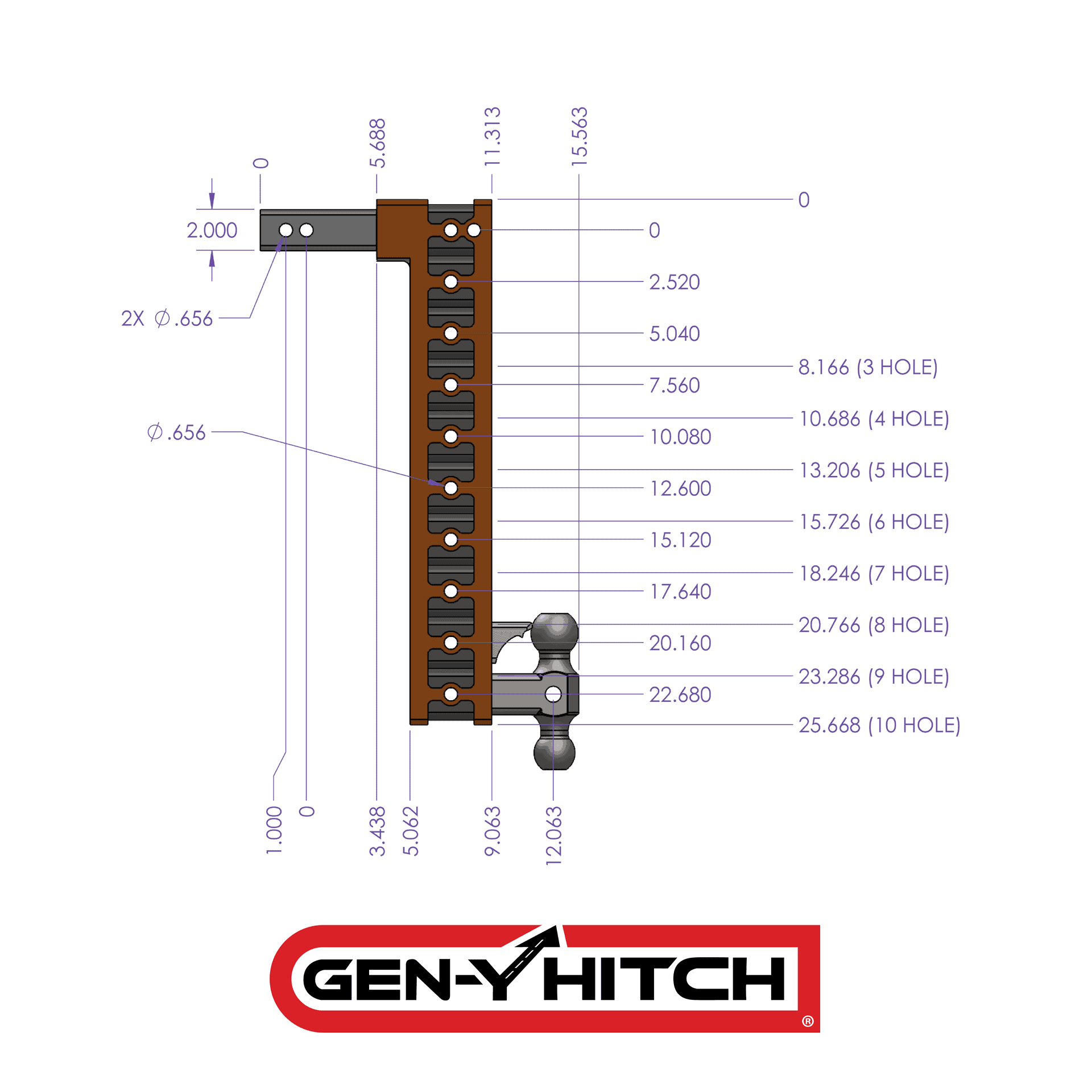 Mega-Duty 10K Drop Hitch 2" Shank-Drop Hitch-Gen-Y Hitch-Dirty Diesel Customs