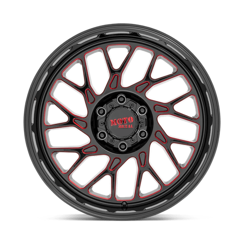 Moto Metal MO805 - Gloss Black Milled W/ Red Tint-Wheels-Moto Metal-Dirty Diesel Customs