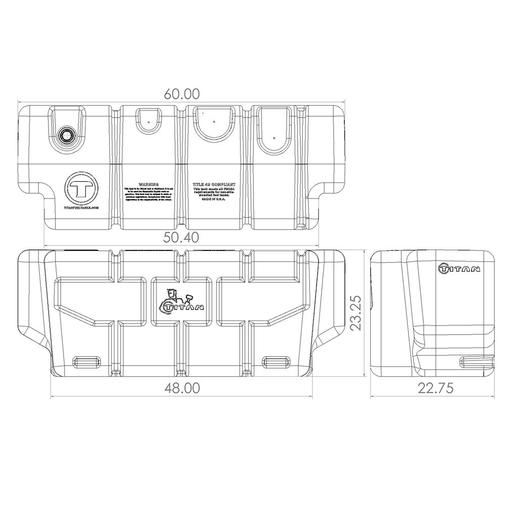 Universal 100 Gallon In-Bed Transfer Tank (5015100)-Fuel Tank-Titan Tanks-5015100-Dirty Diesel Customs