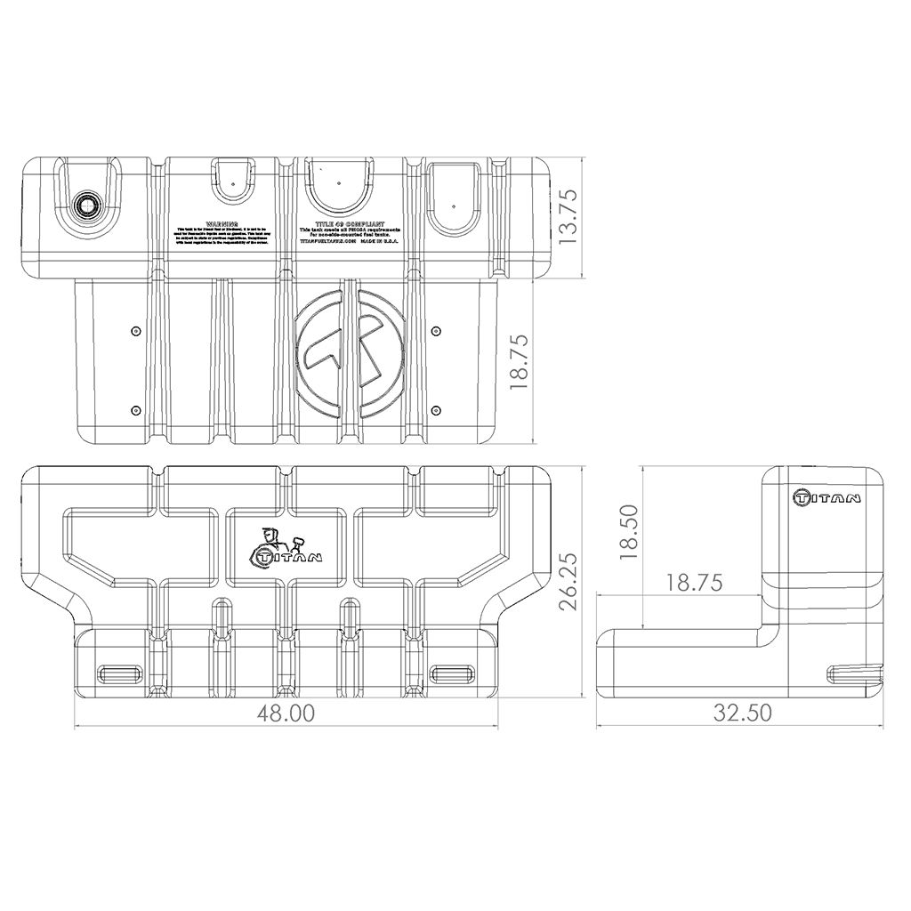 Universal 90 Gallon In-Bed Transfer Tank (5015090)-Fuel Tank-Titan Tanks-Dirty Diesel Customs