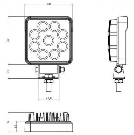 Universal 927S Square Work Light (10-20012)-Work Lights-Speed Demon-Dirty Diesel Customs