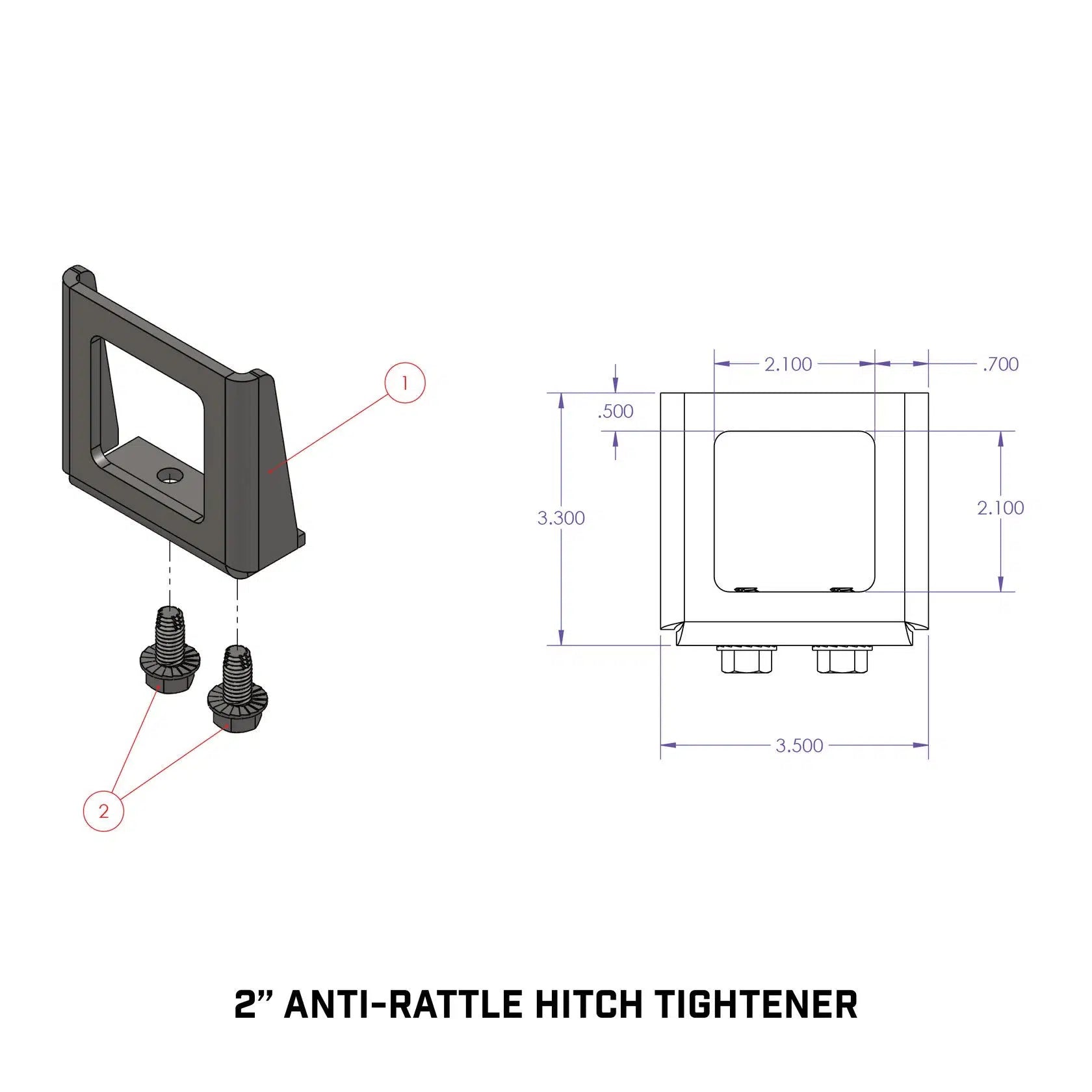 Universal Anti-Rattle Hitch Tightener (GH-1022XX)-Towing Accessories-Gen-Y Hitch-GH-102229-Dirty Diesel Customs