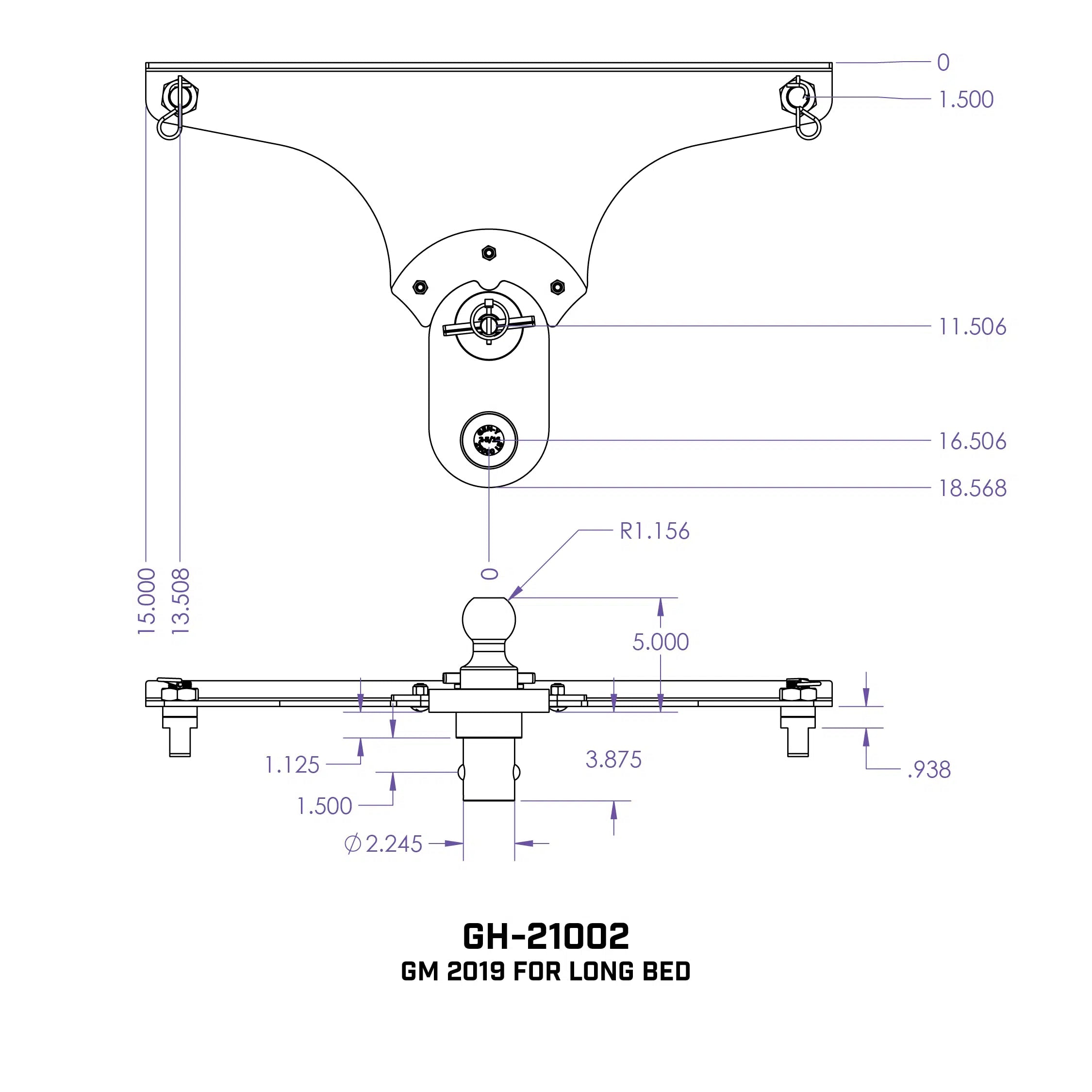 Universal GoosePuck 5″ Offset Ball Puck System (GH-2100X)-Towing Accessories-Gen-Y Hitch-GH-21002-Dirty Diesel Customs