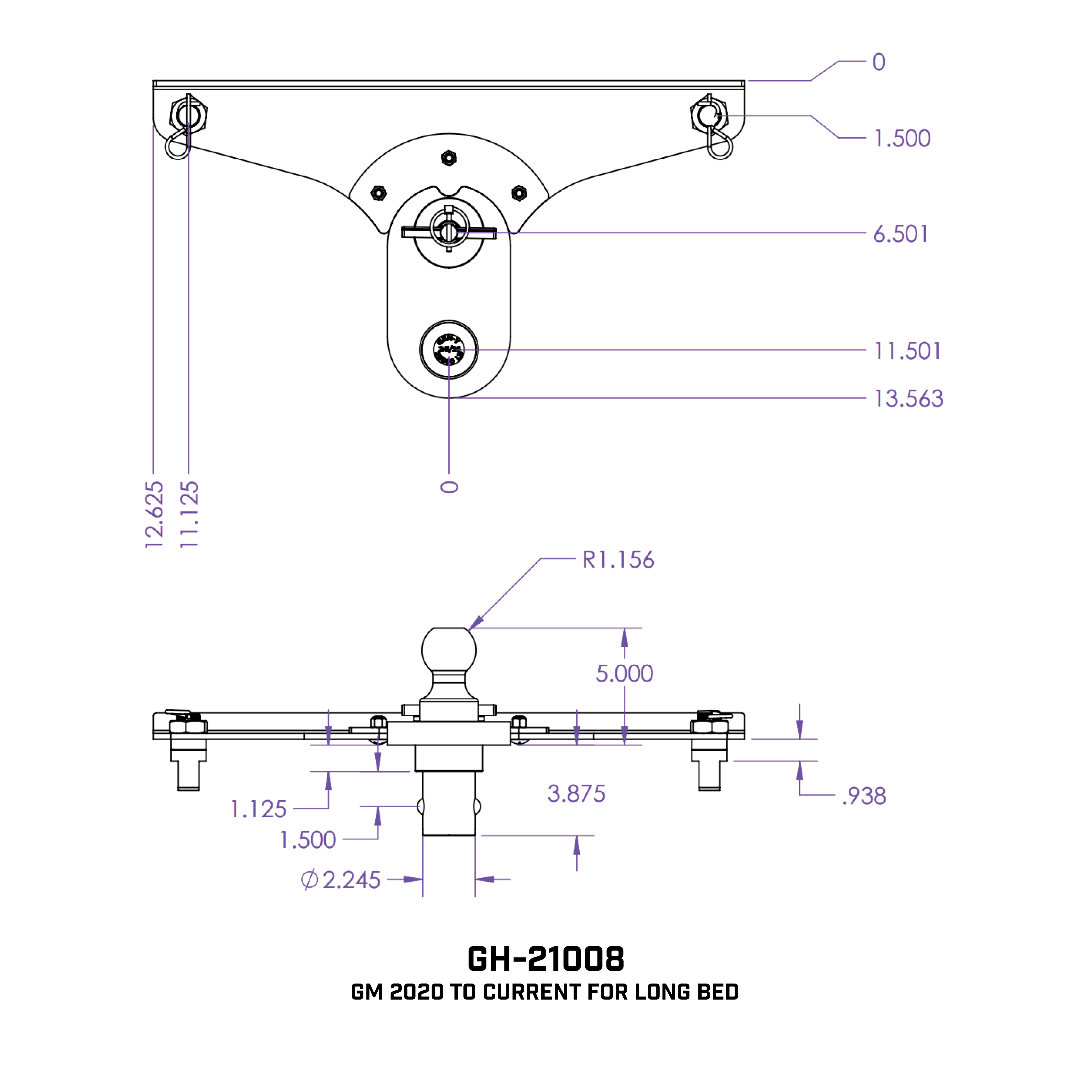 Universal GoosePuck 5″ Offset Ball Puck System (GH-2100X)-Towing Accessories-Gen-Y Hitch-GH-21007-Dirty Diesel Customs