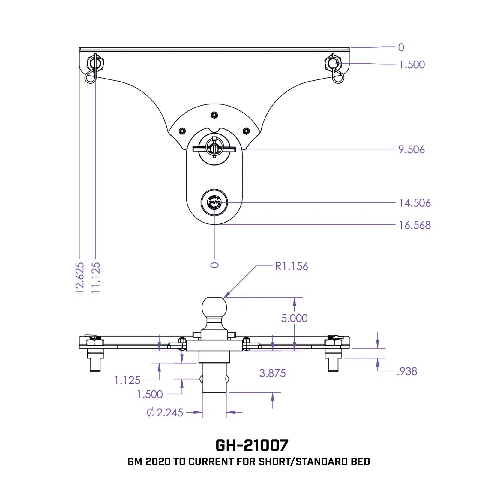 Universal GoosePuck 5″ Offset Ball Puck System (GH-2100X)-Towing Accessories-Gen-Y Hitch-GH-21008-Dirty Diesel Customs