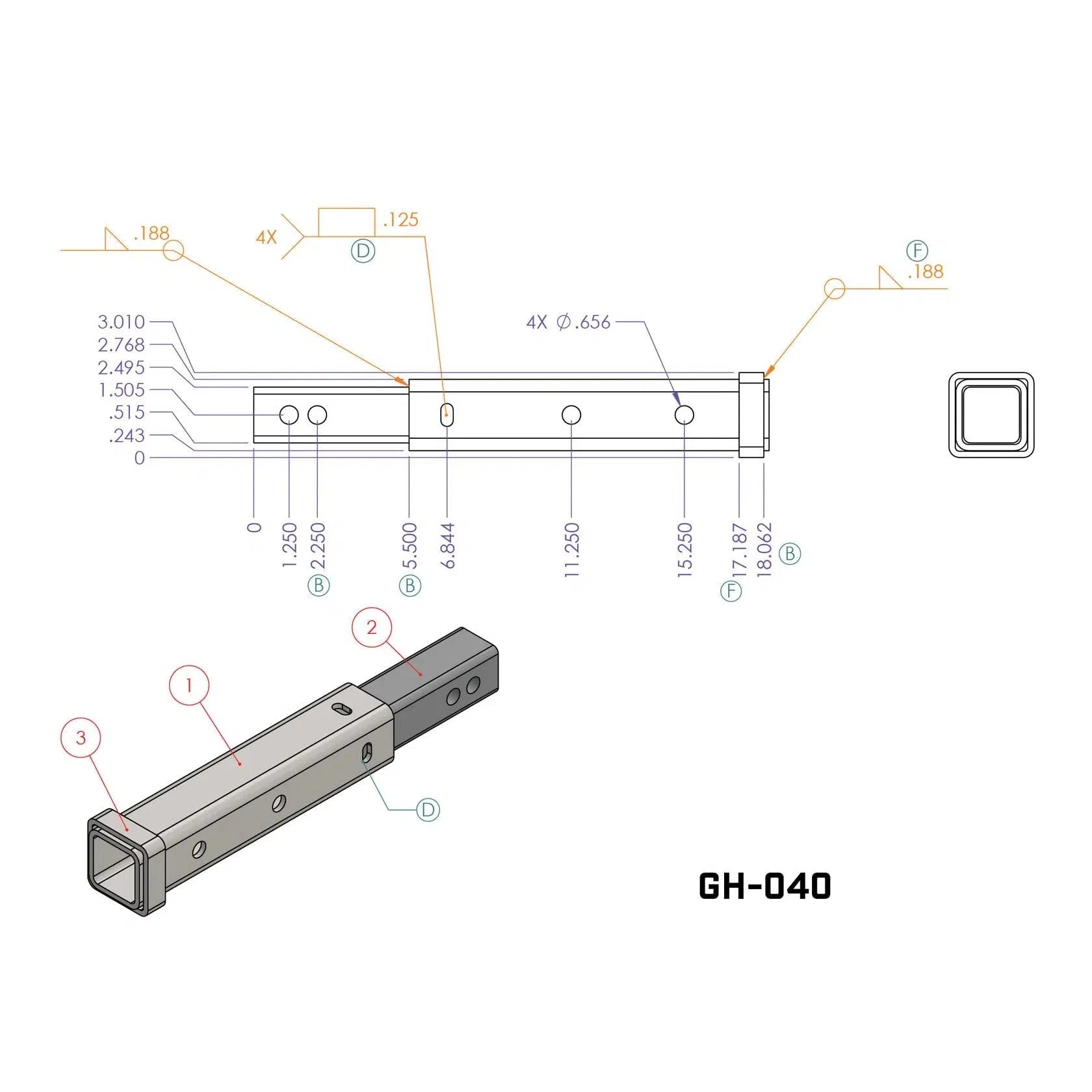 Universal Hitch Extender (GH-040)-Towing Accessories-Gen-Y Hitch-Dirty Diesel Customs