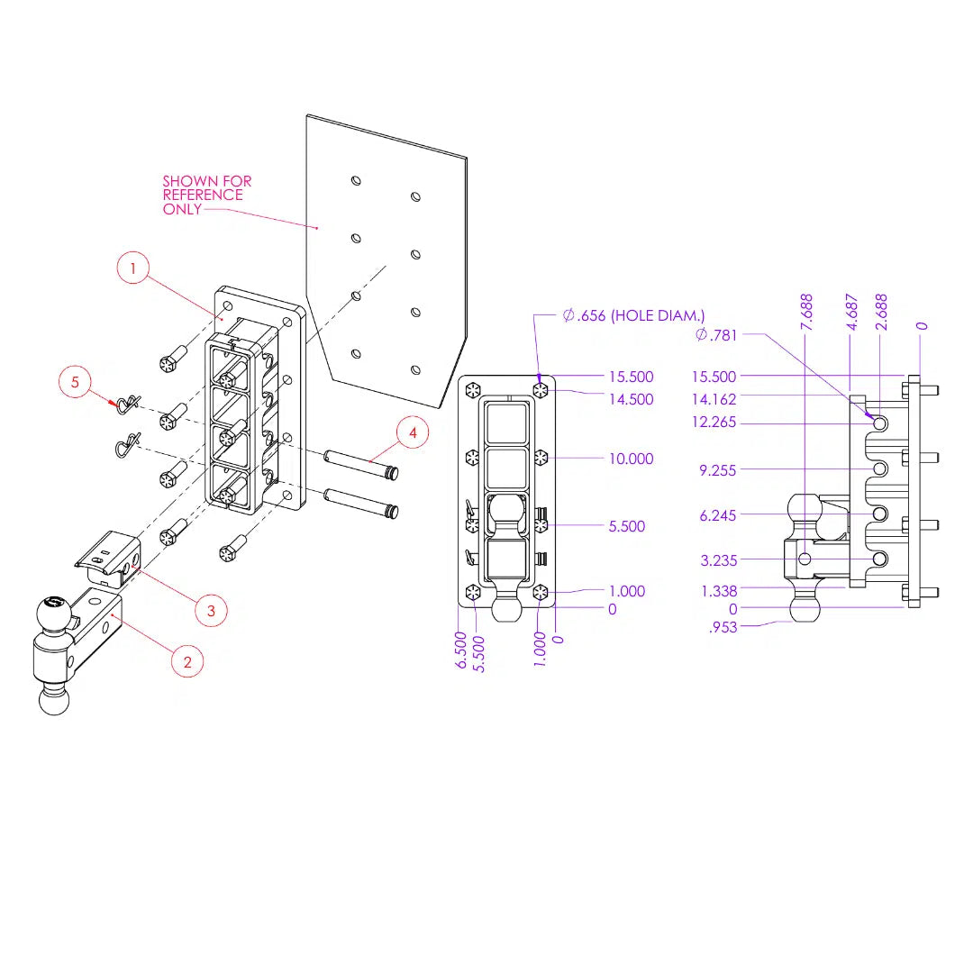 Universal MEGA-DUTY Bolt-On Adjustable Hitch (GH-1XX)-Towing Accessories-Gen-Y Hitch-Dirty Diesel Customs