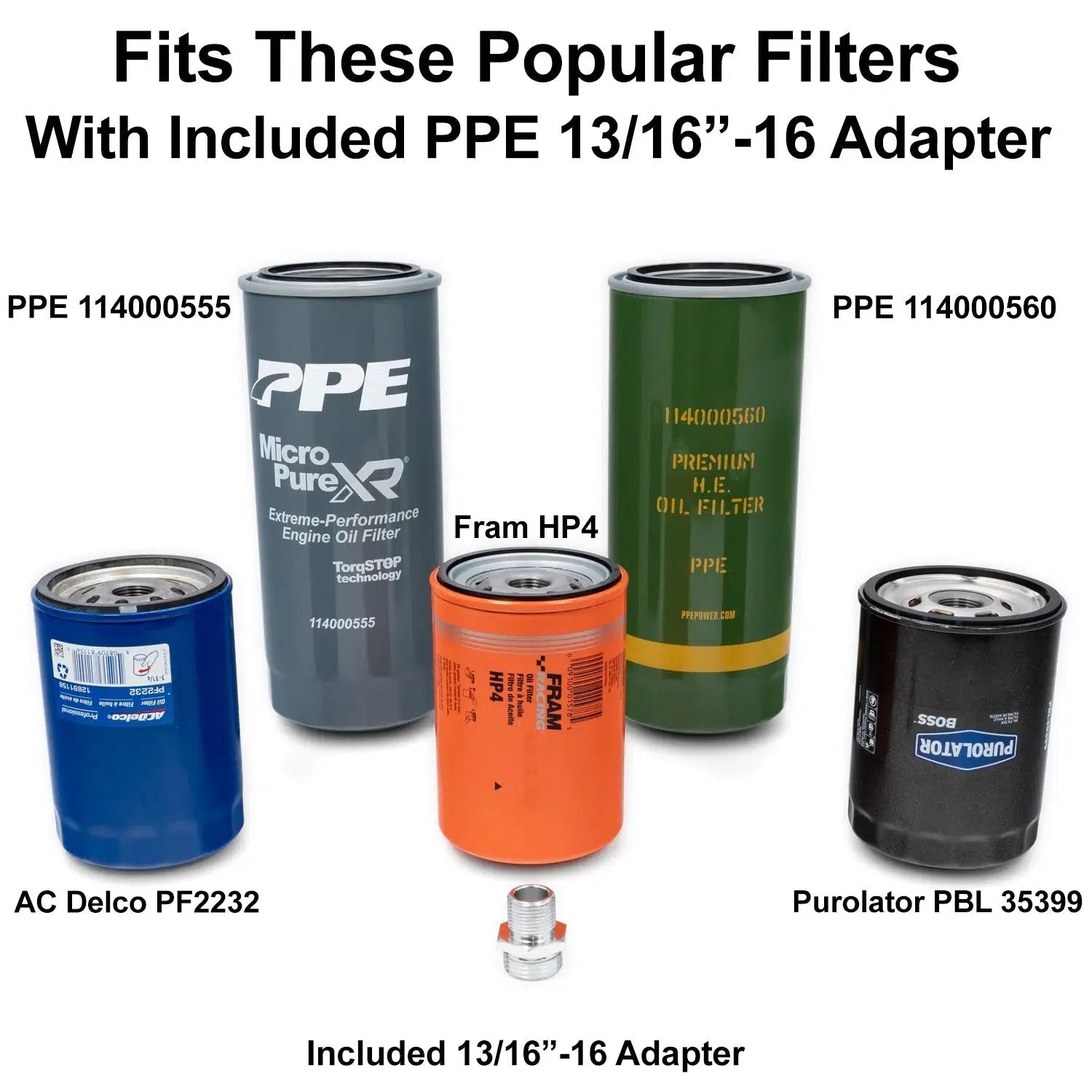 Universal Oil Filter Mount Aluminum Billet (114002100)-Fuel Filter Relocation Kit-PPE-114002100-Dirty Diesel Customs