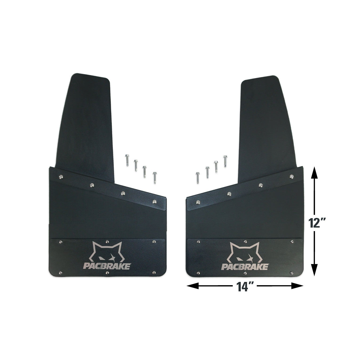 Universal PacBrake KickBack-Style Mud Flaps (HP10580-12-1X)-Mud Flap-PACBRAKE-HP10580-14-12-Dirty Diesel Customs