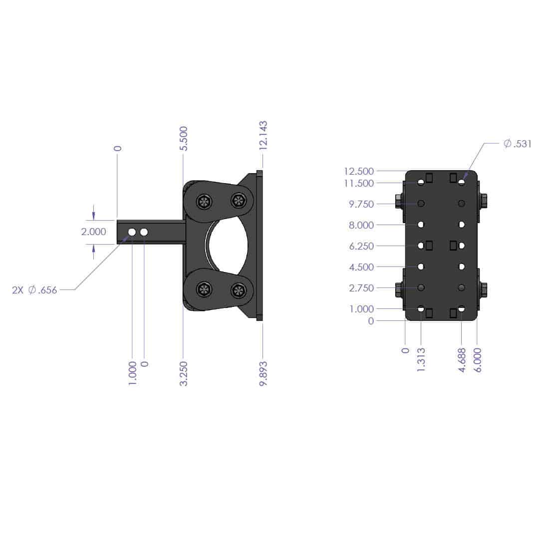 Universal The Boss (Torsion Flex) Pintle Plate 2″- 3″ Shank-Towing Accessories-Gen-Y Hitch-Dirty Diesel Customs