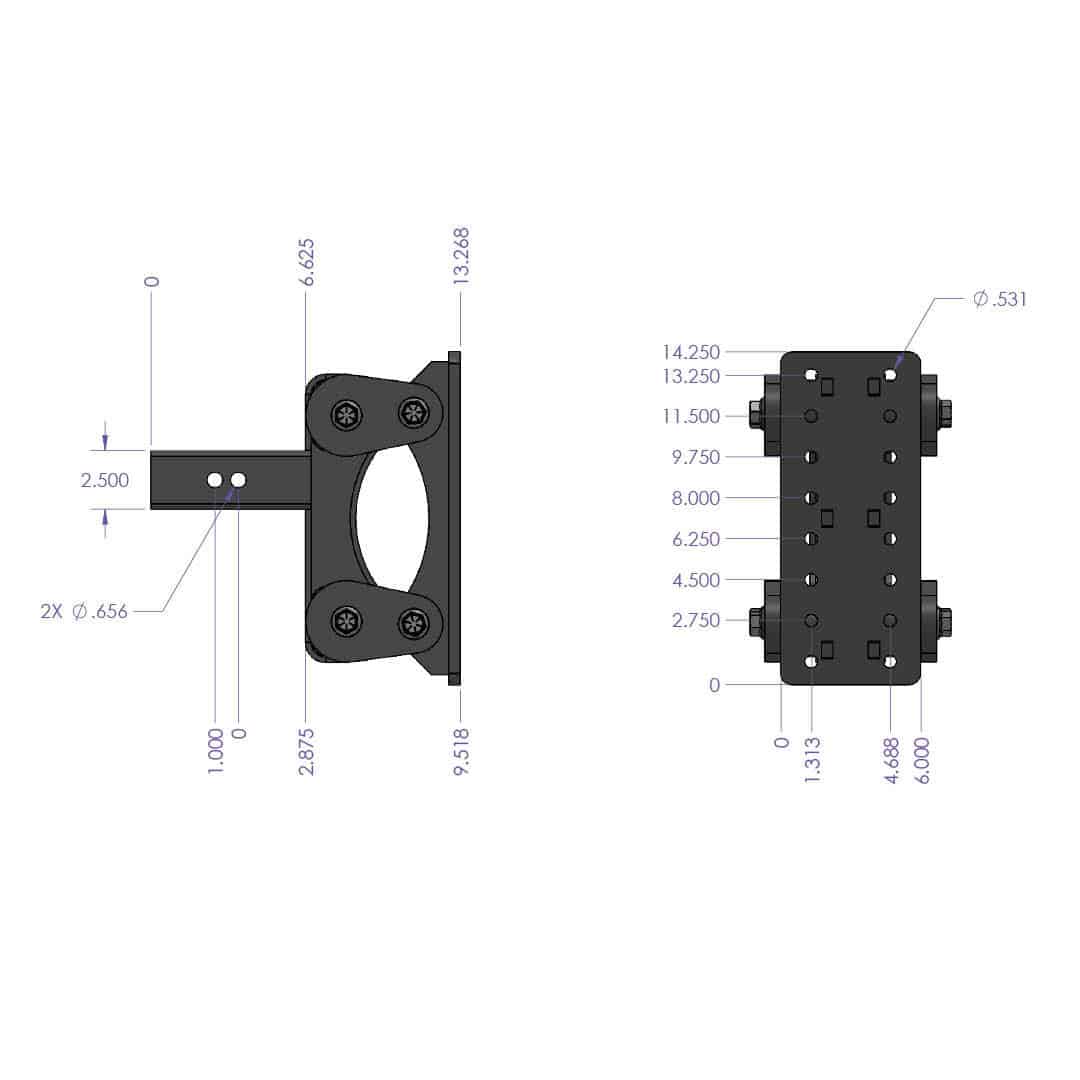 Universal The Boss (Torsion Flex) Pintle Plate 2″- 3″ Shank-Towing Accessories-Gen-Y Hitch-Dirty Diesel Customs