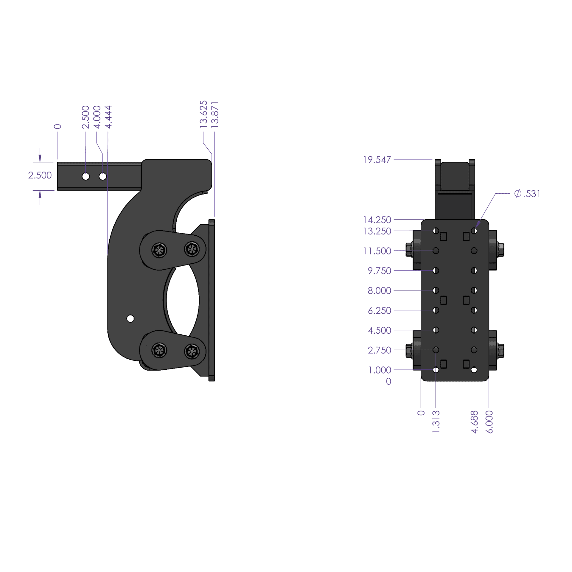 Universal The Boss (Torsion Flex) Pintle Plate 2″- 3″ Shank-Towing Accessories-Gen-Y Hitch-Dirty Diesel Customs