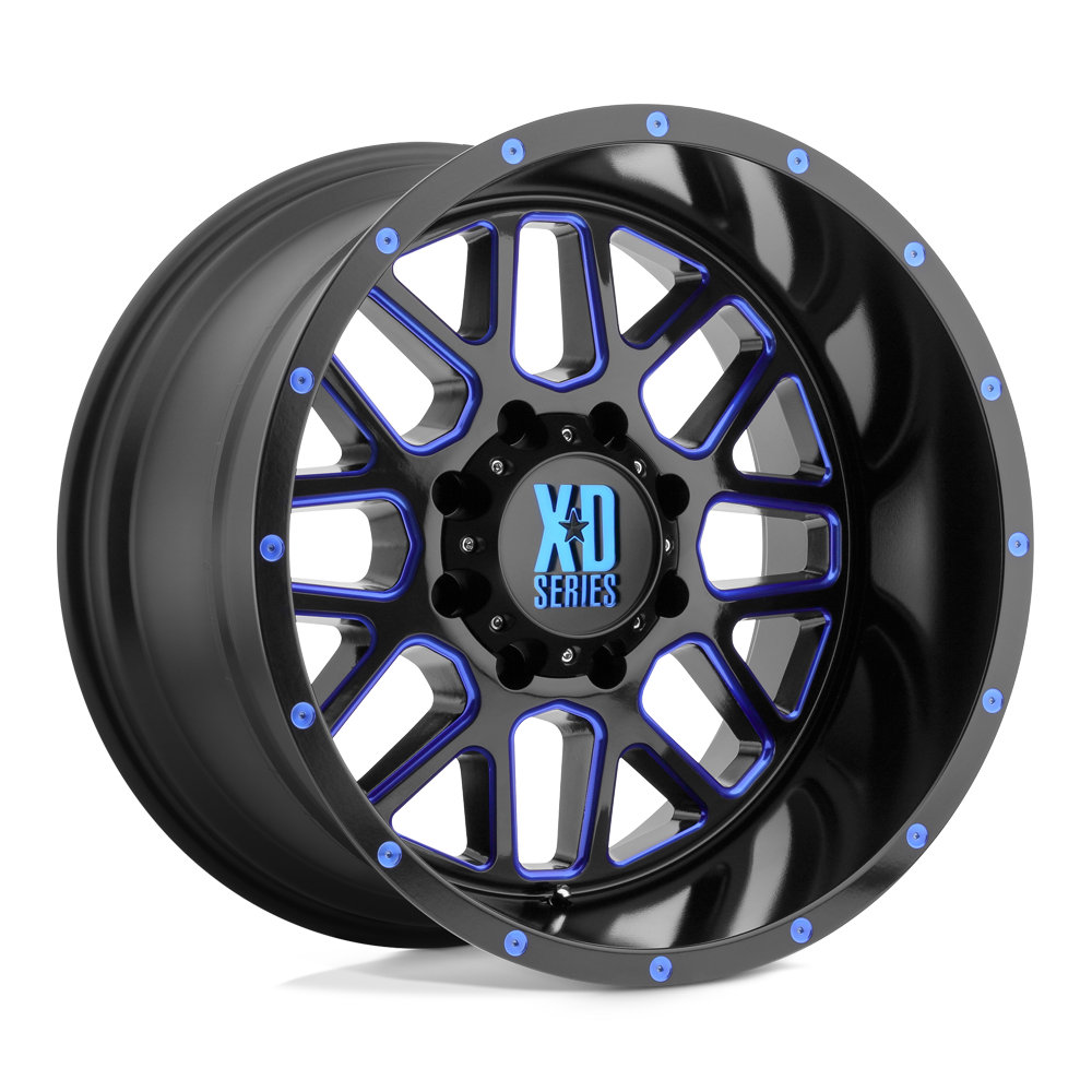 XD XD820 GRENADE - Satin Black Milled W/ Blue Clear Coat-Wheels-XD-XD82021050924NBC-Dirty Diesel Customs