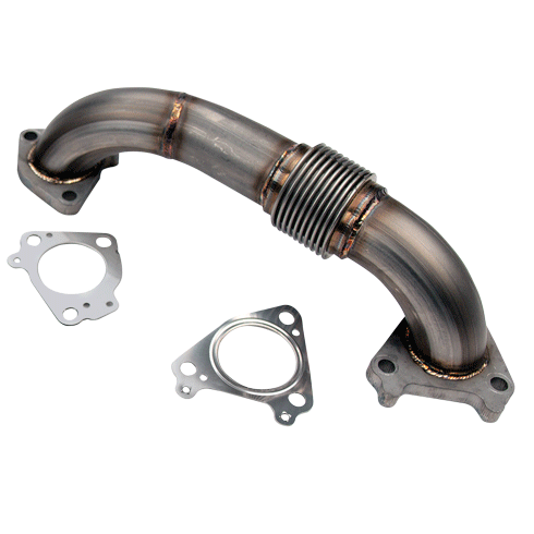 2001-2004 Duramax Passenger 2" Stainless Twin Turbo Style Up Pipe (WCF100648)-Up-Pipes-Wehrli Custom Fabrication-Dirty Diesel Customs