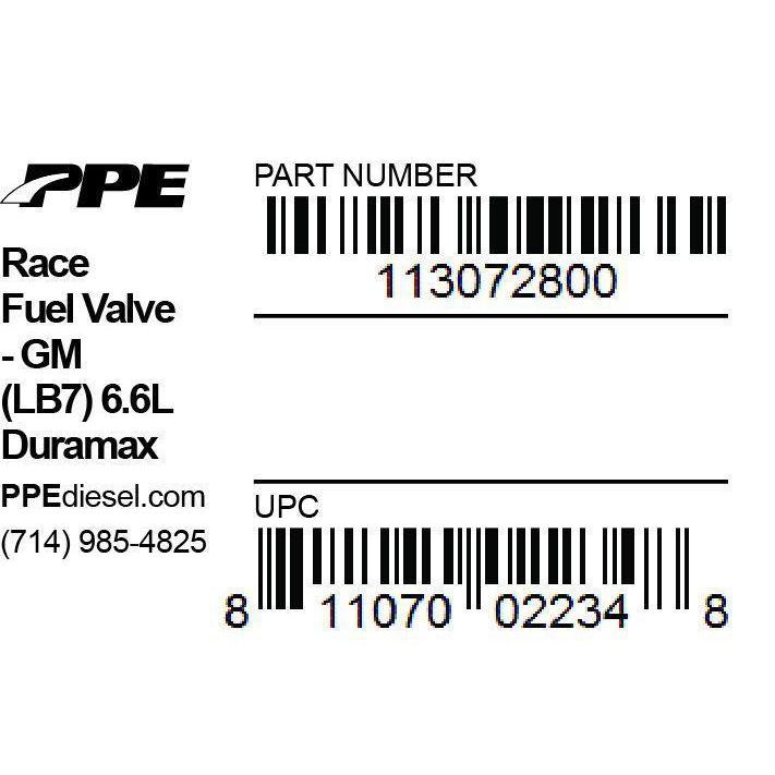 2001-2004 Duramax Race Fuel Valve (113072800)-Fuel Valve-PPE-113072800-Dirty Diesel Customs