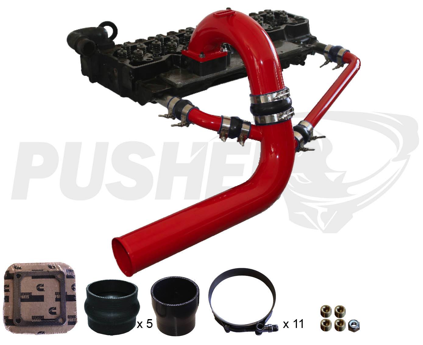 2003-2007 Cummins 3.5" Mega Intake System w/ Cross-Air (PDC0307MCA)-Intake Manifold-Pusher-PDC0307MCA_R2-Dirty Diesel Customs