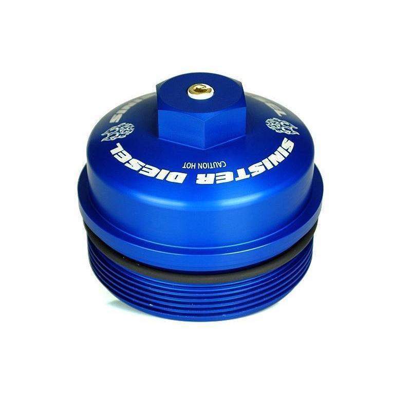 2003-2007 Powerstroke Sinister Billet Blue Cap Kit (SD-BCK-6.0)-Oil Cap-Sinister-SD-BCK-6.0-Dirty Diesel Customs