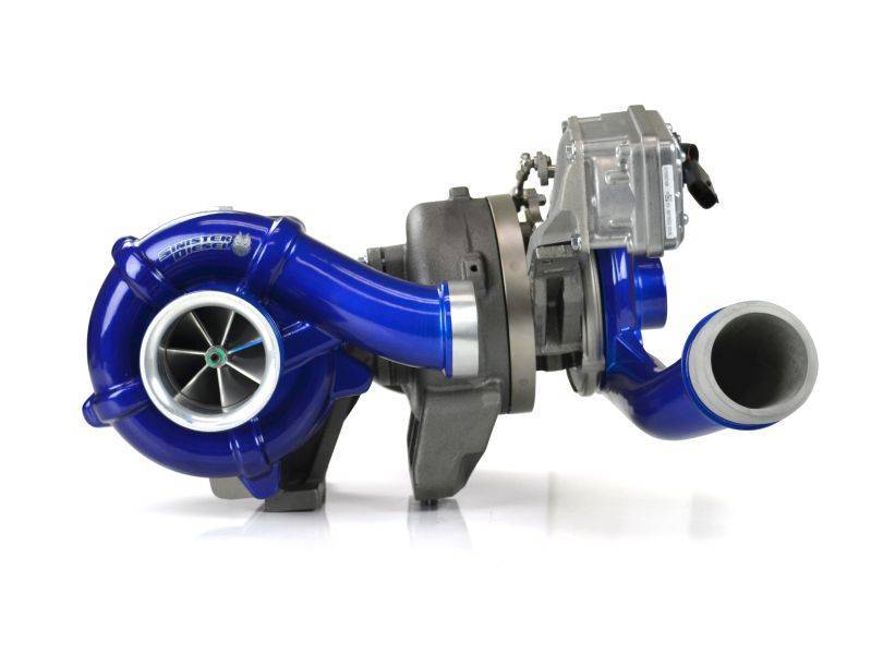 2008-2010 Powerstroke Pitbull Series 73mm/58.5mm Compound Turbochargers w/ Intake (SD-PB-6.4-TURBO-CAI-KIT)-Stock Turbocharger-Sinister-Dirty Diesel Customs