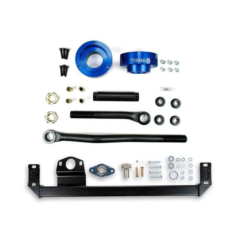 2010-2012 Cummins Adjustable Track Bar/Steering Box Support/Leveling Kit (SD-DODGE-TB-SBS-LVL-BLK-10)-Leveling Kit-Sinister-Dirty Diesel Customs