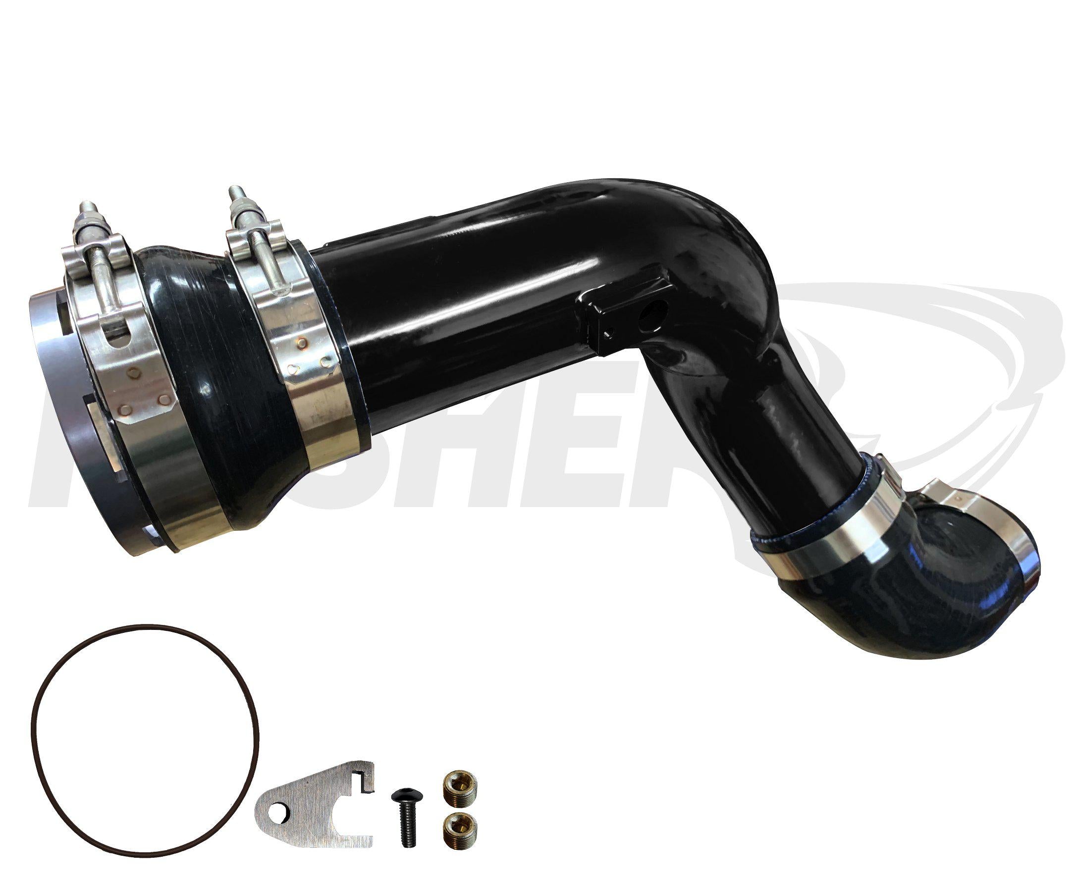 2011-2016 Powerstroke HD 3" Cold Side Charge Tube w/ Throttle Valve Adapter (PFP1116BTA)-Intercooler Piping-Pusher-PFP1116BTA_K-Dirty Diesel Customs