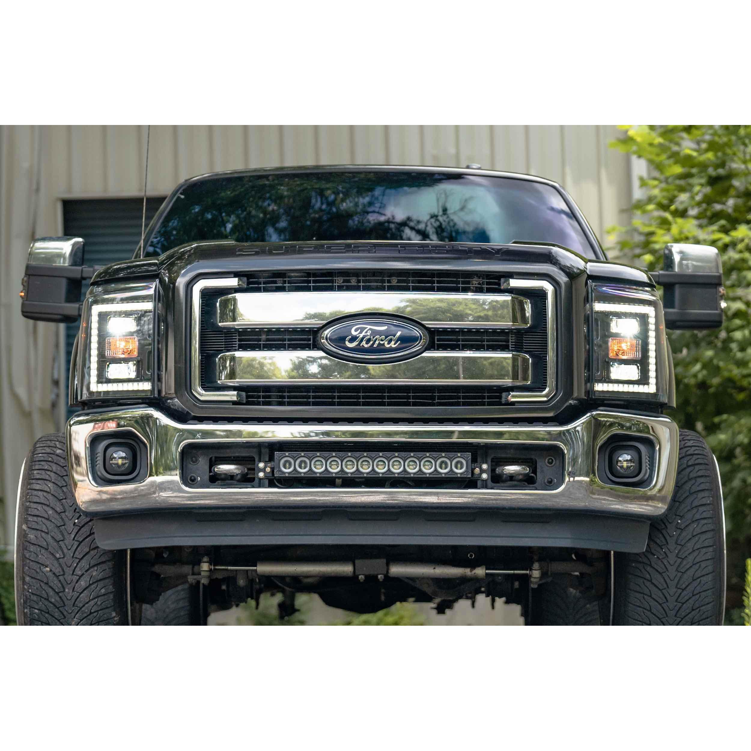 2011-2016 Powerstroke XB Hybrid LED Smoked Headlights (LF553)-Headlights-Morimoto-Dirty Diesel Customs