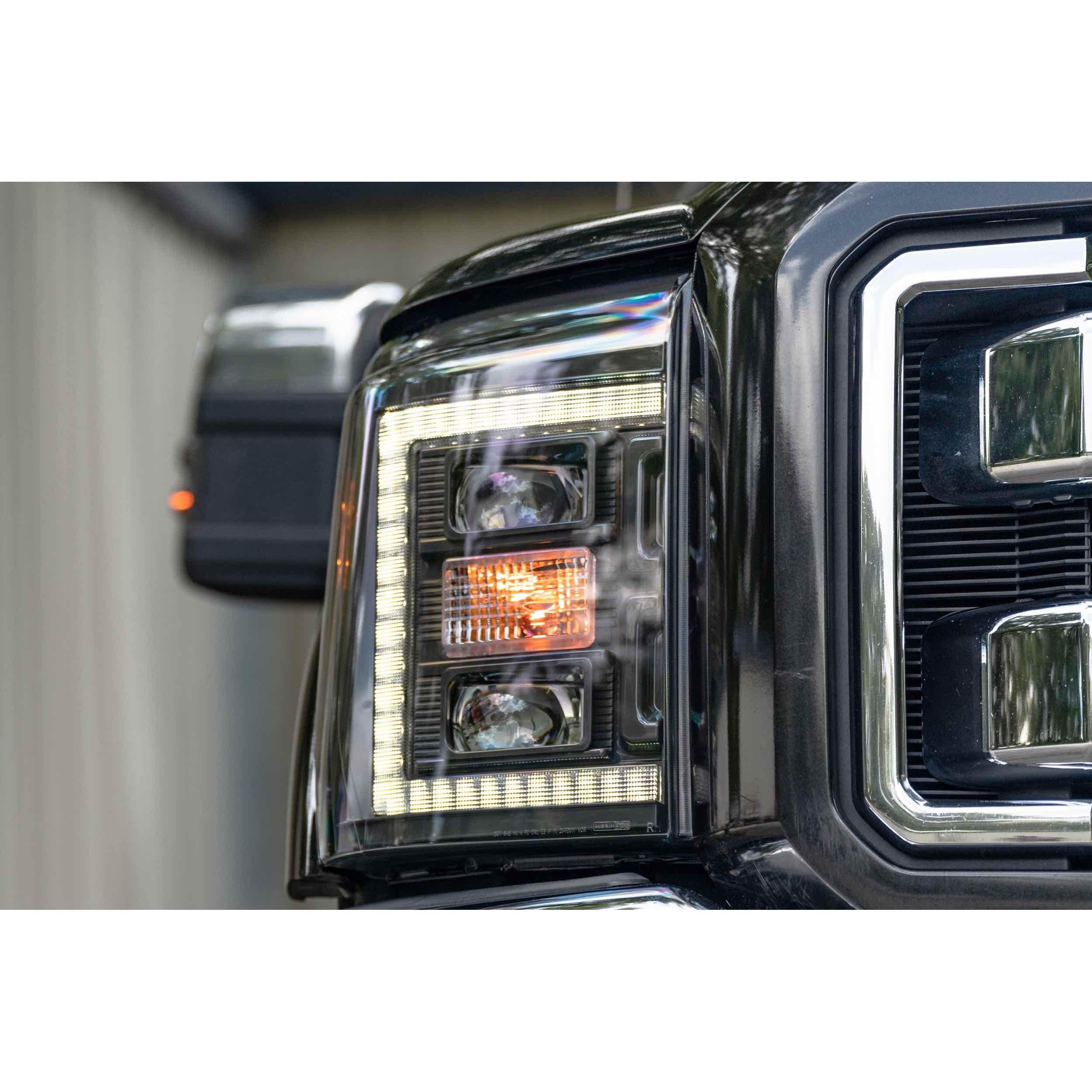 2011-2016 Powerstroke XB Hybrid LED Smoked Headlights (LF553)-Headlights-Morimoto-Dirty Diesel Customs