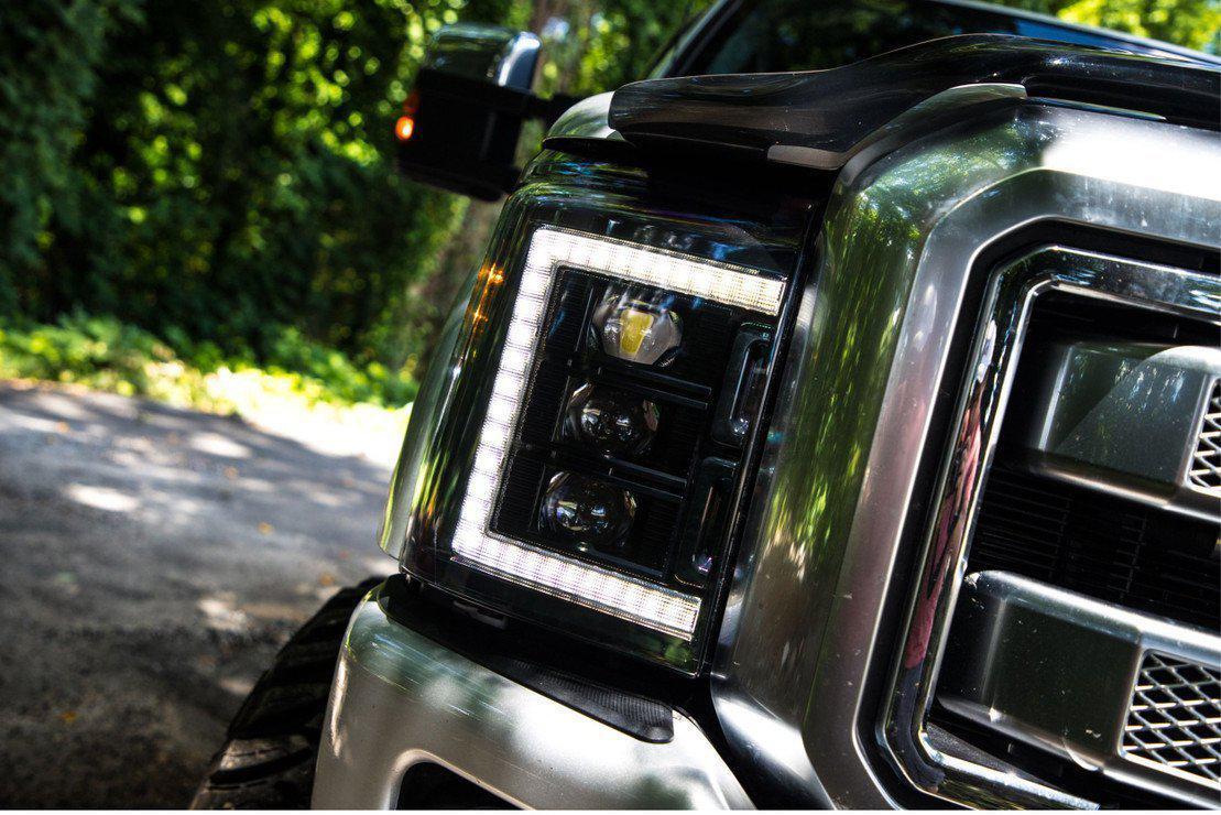 2011-2016 Powerstroke XB LED Black Headlights (LF505-ASM)-Headlights-Morimoto-Dirty Diesel Customs