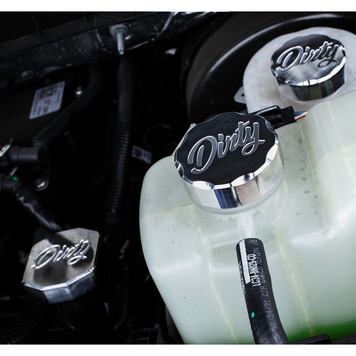 2011-2019 Powerstroke Small Coolant Reservoir Improved Aesthetics Cap (067-ENG-0379)-Engine Caps-Dirty Diesel Customs-Dirty Diesel Customs