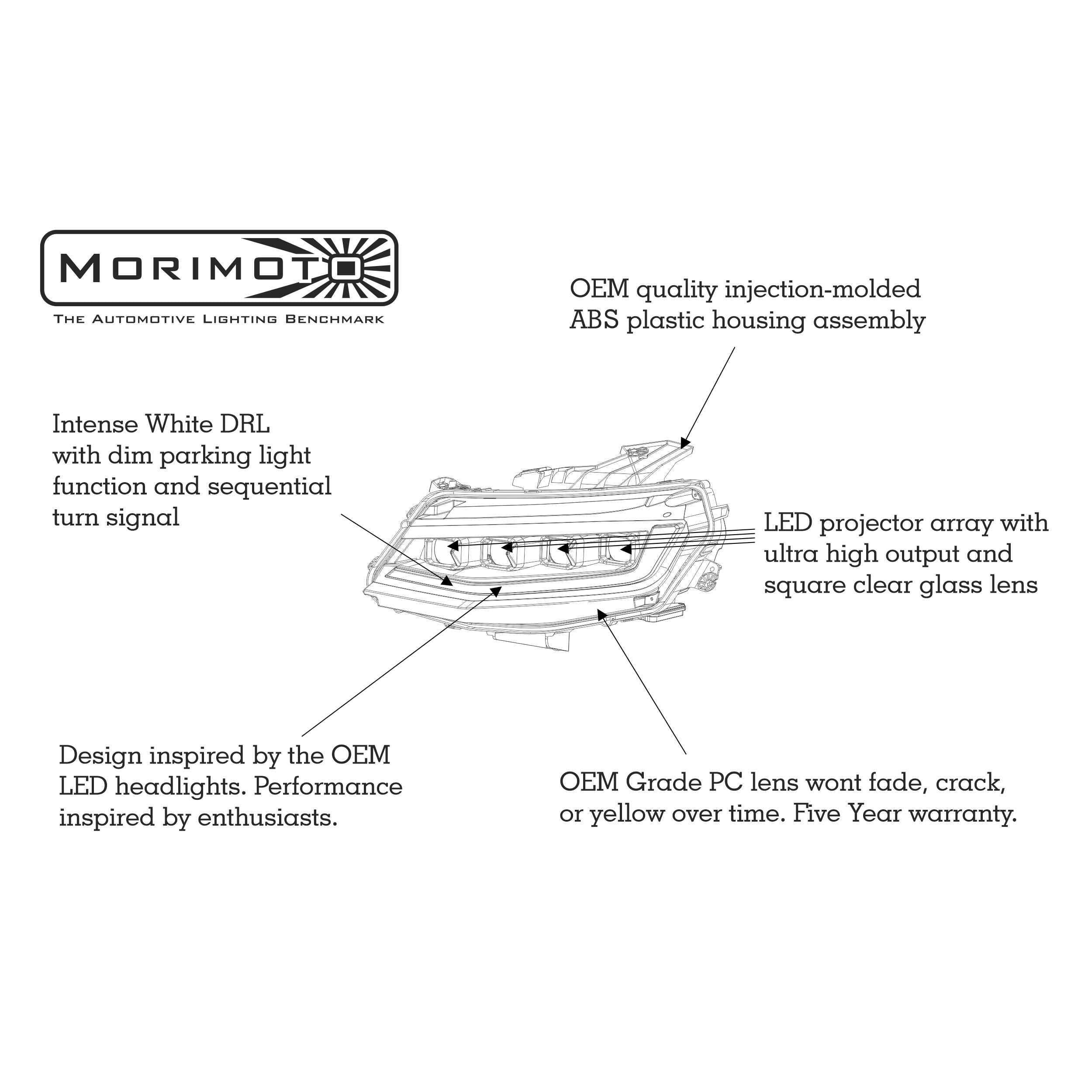 2016-2018 Chevrolet Camaro Black XB LED Headlights (LF403)-Headlights-Morimoto-Dirty Diesel Customs