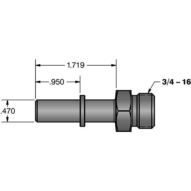 Universal 12mm Quick Connect to 3/4"-16 O-ring (-8 AN) (FPE-34550-A)-Fuel Lines-Fleece Performance-Dirty Diesel Customs