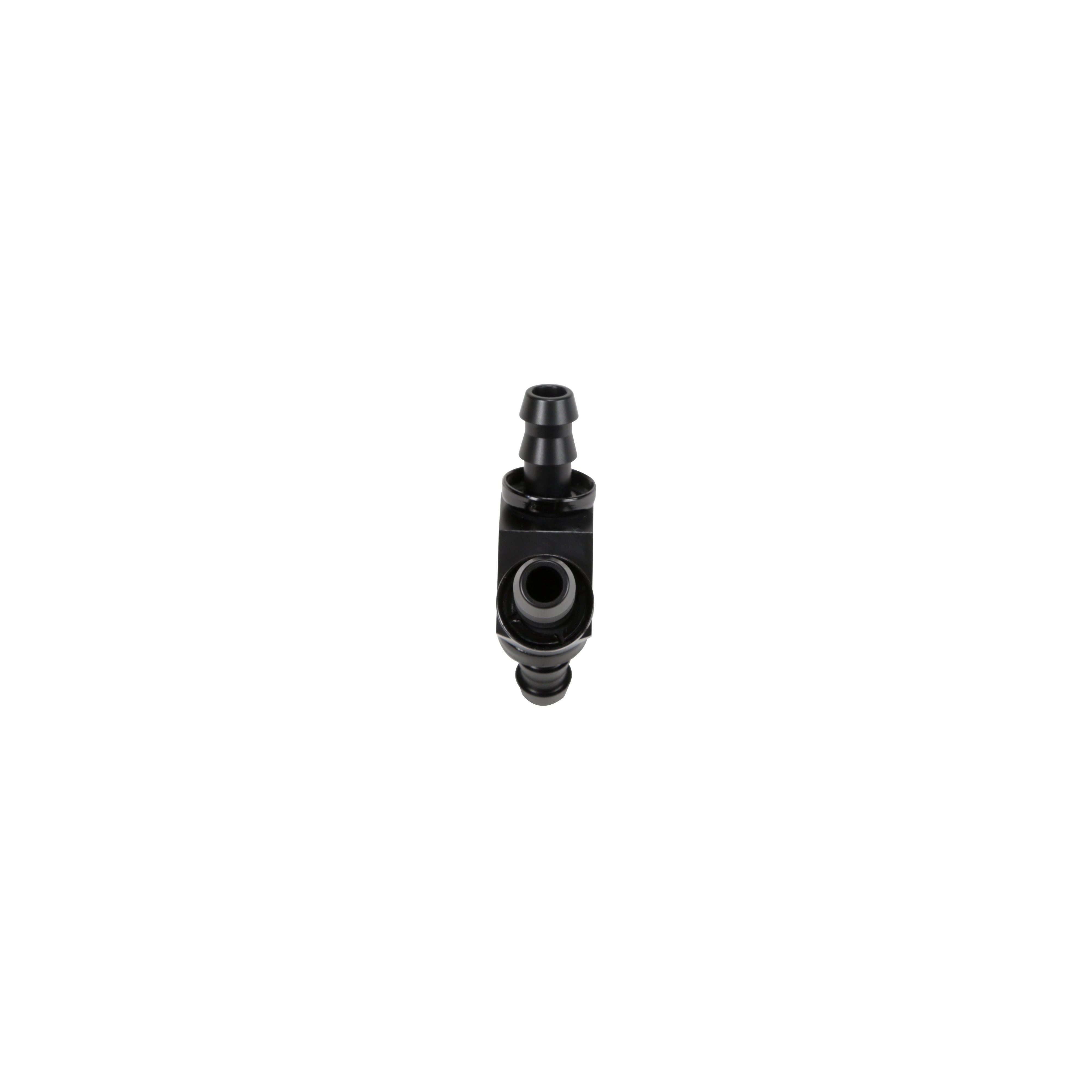 Universal 3/8" Black Anodized Aluminum Y Barbed Fitting (For -6 Pushlock Hose) (FPE-FIT-Y06-BLK)-Fittings-Fleece Performance-FPE-FIT-Y06-BLK-Dirty Diesel Customs