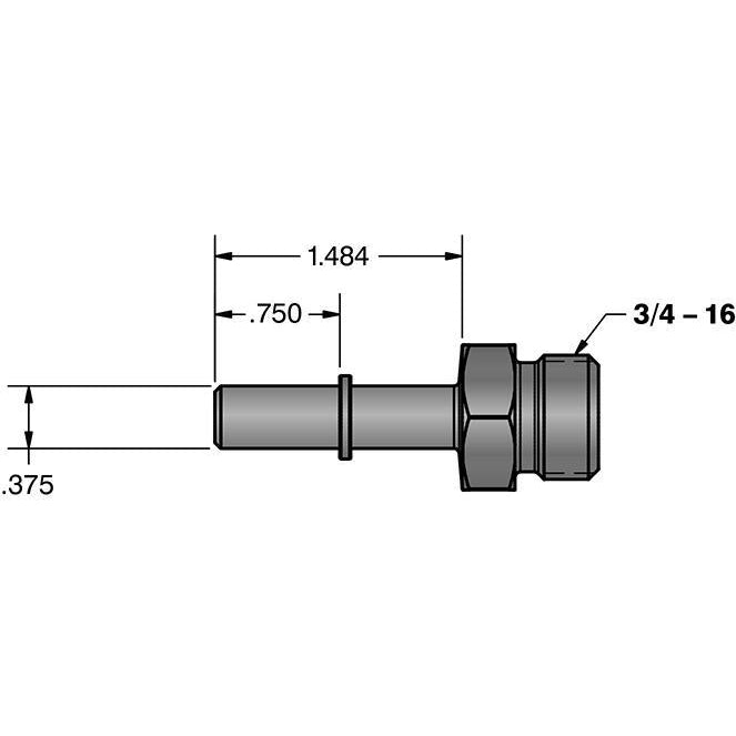 Universal 3/8" Quick Connect to 3/4"-16 O-ring (-8 AN) (FPE-34551-A)-Fuel Lines-Fleece Performance-Dirty Diesel Customs