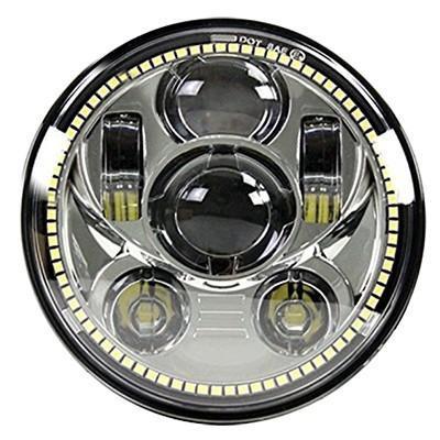 Universal 5.75" Motorcycle Headlight w/ DRL Halo (10-20210/10-20209)-Driving Light-Speed Demon-10-20209-Dirty Diesel Customs