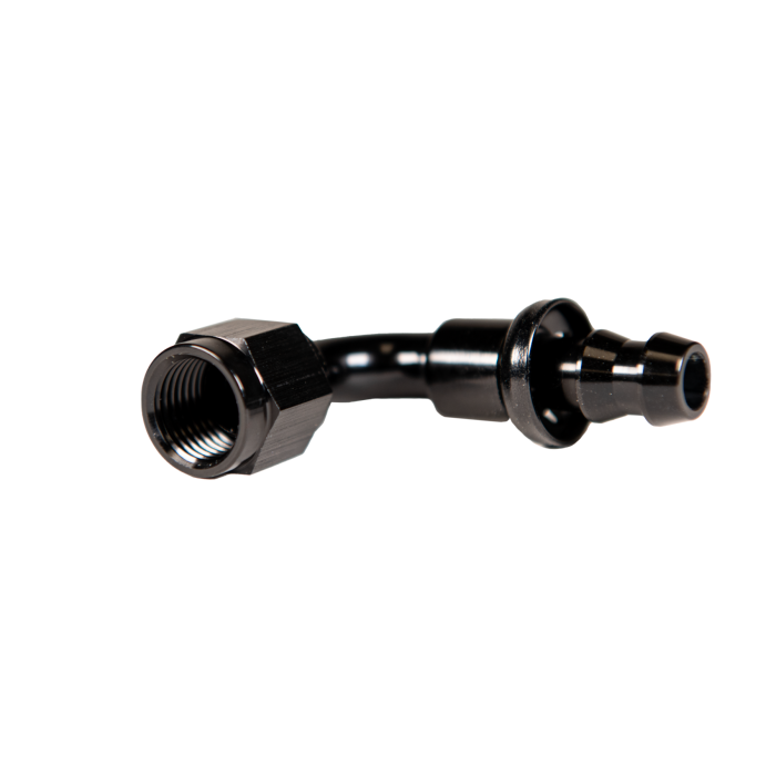 Universal 6" 90 Deg. To Hose Barb Black (FPE-PL-90-06)-Adapters-Fleece Performance-FPE-PL-90-06-Dirty Diesel Customs