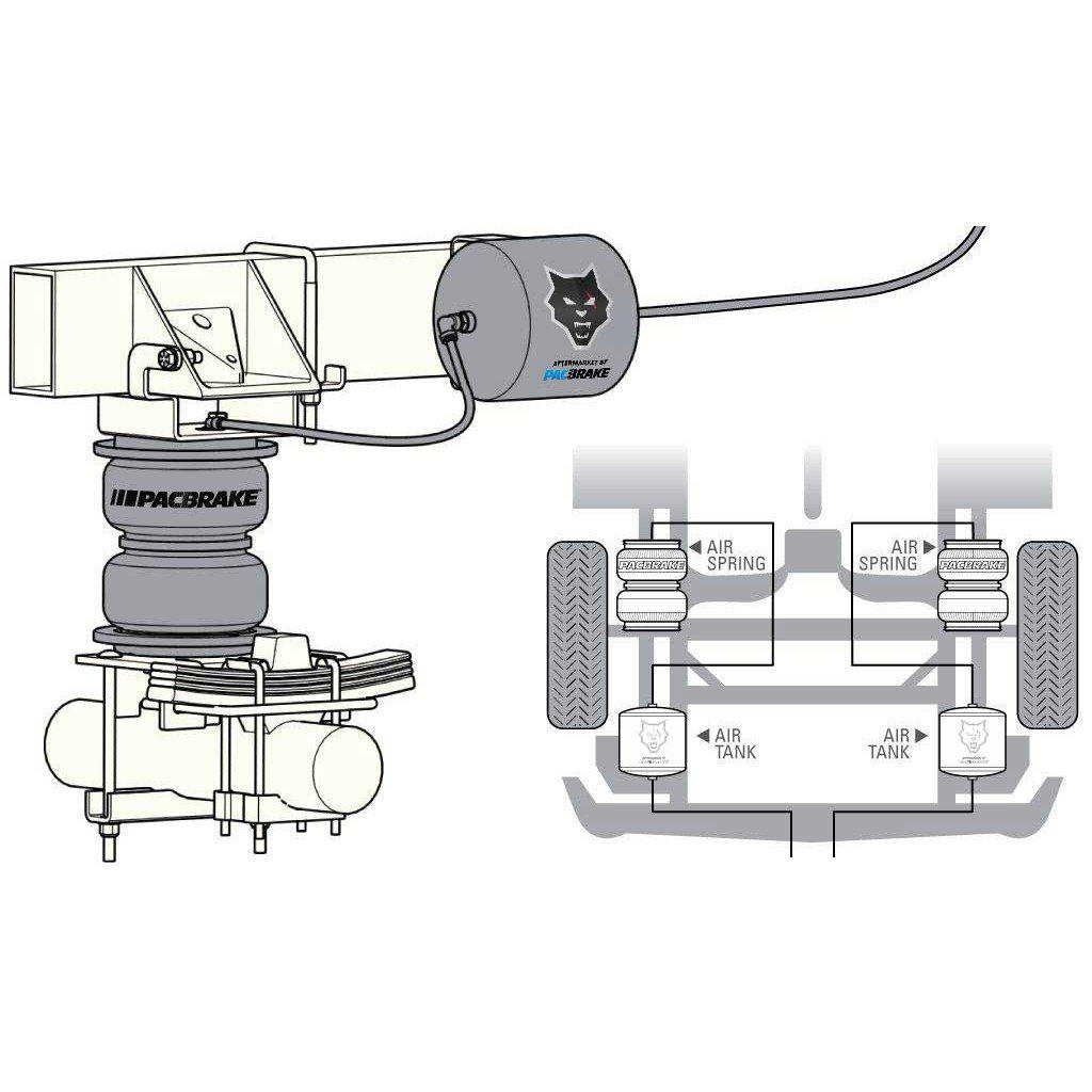 Universal Air Spring Accumulator Kit (HP10302)-Air Tank-PACBRAKE-Dirty Diesel Customs