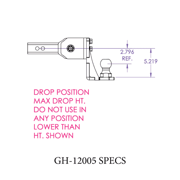 Universal Glyder Torsion-Flex Ball mount w/2" Shank (GH-12001)-Drop Hitch-Gen-Y Hitch-Dirty Diesel Customs