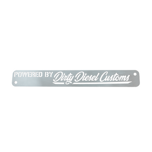 Universal Powered By Dirty Engine Placard-Placard-Dirty Diesel Customs-Dirty Diesel Customs