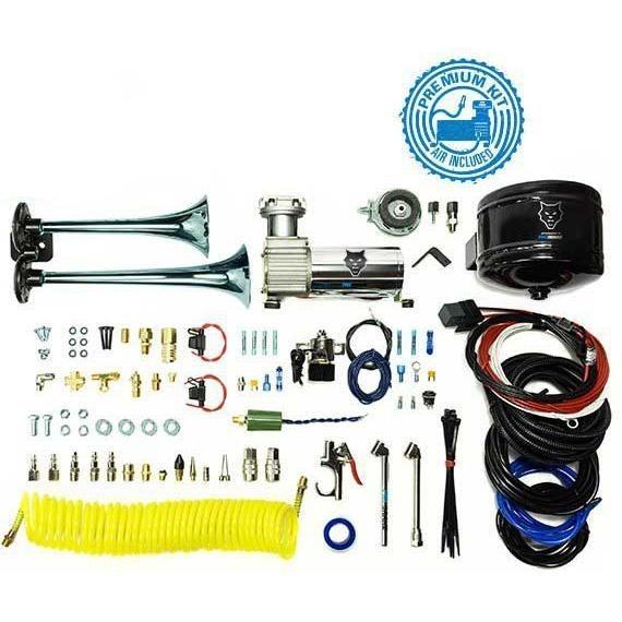 Universal Premium Dual Air Horn Kit w/ Onboard Air (HP10213)-Air Horn Kit-PACBRAKE-Dirty Diesel Customs