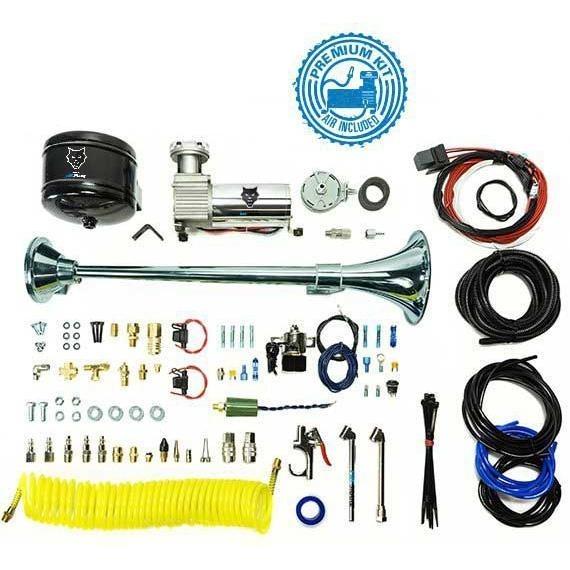 Universal Premium Large Single Air Horn Kit w/ Onboard Air (HP10238)-Air Horn Kit-PACBRAKE-Dirty Diesel Customs