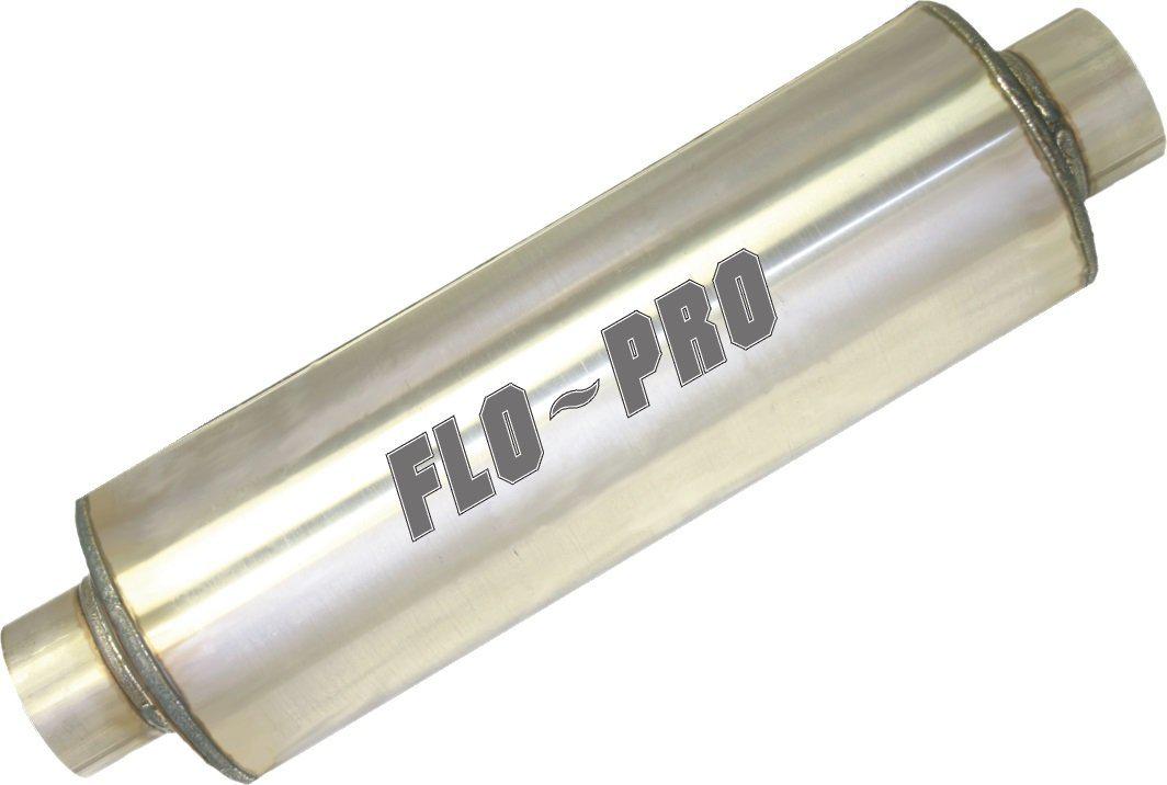 Universal Round Aluminized 8" Baffle Muffler (FLO-6192)-Muffler-Flo-Pro-FLO-6192-Dirty Diesel Customs